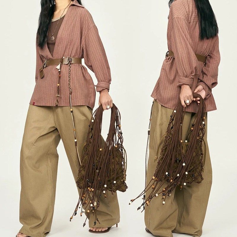 2025新款g时尚百搭流苏编织串珠网兜包小众质感夏季手提单肩包包,箱包皮具/热销女包/男包,通用款女包,淘宝优惠券,粉丝福利购,淘宝优惠卷