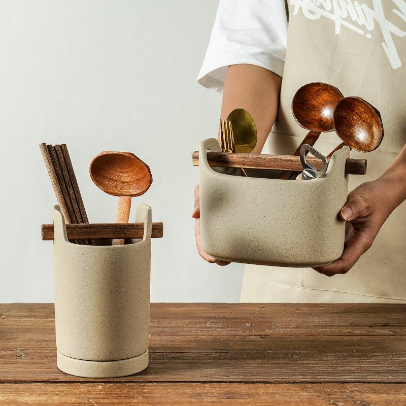 日式筷子筒陶瓷餐具厨具沥水收纳桶刀叉勺厨房整理置物架收纳盒子,餐饮具,餐具笼/架,淘宝优惠券,粉丝福利购,淘宝优惠卷