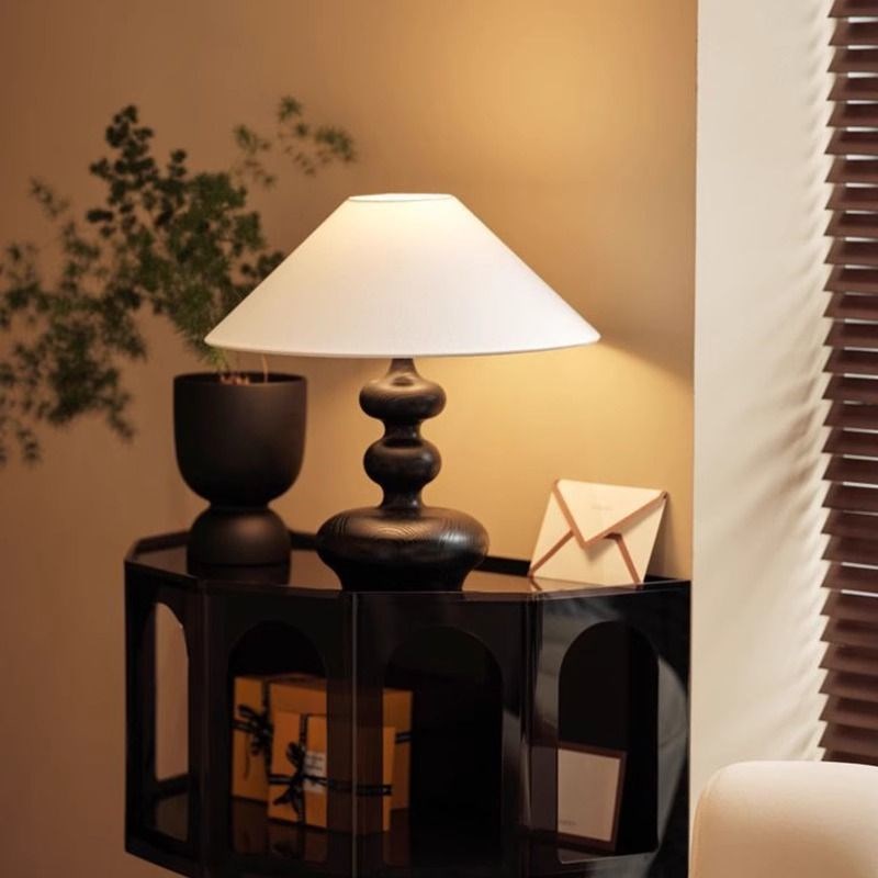 愫美法式复古实木台灯中古客厅书房轻奢高级感落地卧室床头氛围灯