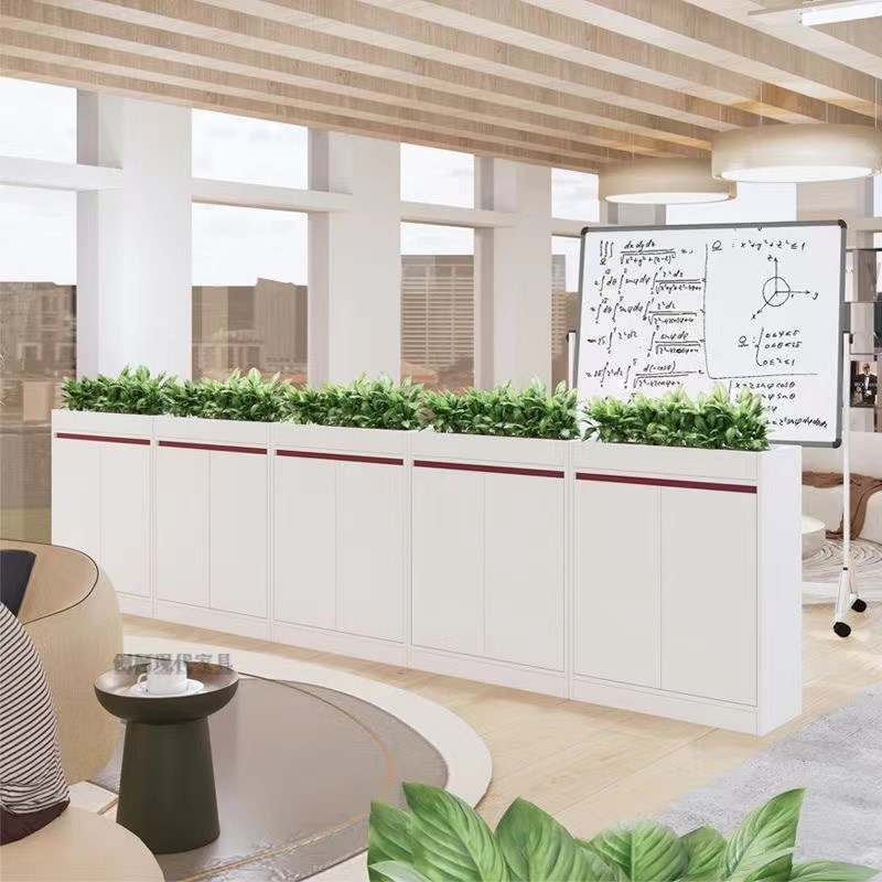 办公隔断柜屏风柜车间围栏柜桌边文件柜花槽柜组合半墙矮柜隔离柜