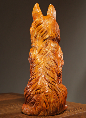 花梨实木质雕刻狗大号生肖犬红木家居客厅办公玄关装饰工艺品