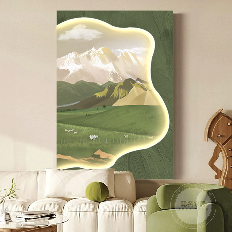 奶油风玄关装饰画砂岩肌理画山水风景客厅背景墙挂画级感壁灯画,家居饰品,现代装饰画,淘宝优惠券,粉丝福利购,淘宝优惠卷