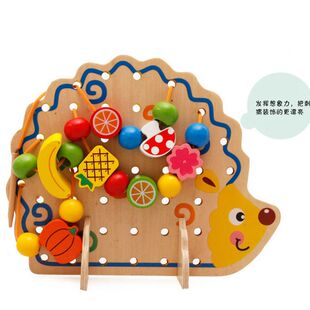 幼儿大号弱视训练串珠 木质水果穿珠 远视散光精细目力训练珠