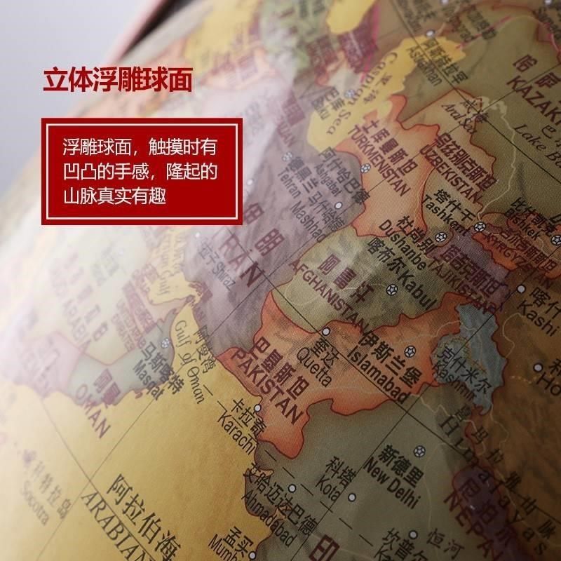 欧美实木脚立体浮雕复古台灯大号带指南针