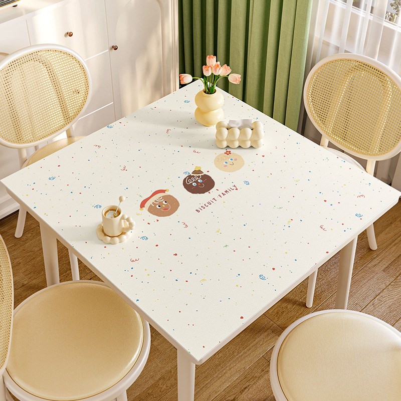 方桌桌垫正方形防水防油桌布免洗防烫餐桌垫子加厚皮革台面保护垫