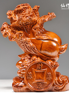 花梨木雕刻白菜摆件实木白菜家居客厅装饰业百财送礼红木工艺品