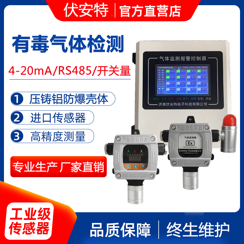 工业专用可燃气体氢气浓度检测防爆型探头有毒氨气泄漏声光报警器