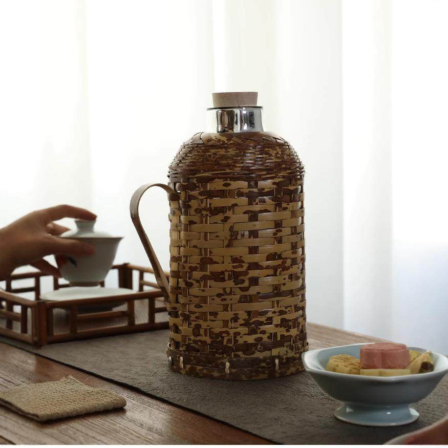 梅妃竹热水瓶家用手工竹编传统木塞热水壶茶室办公室保温大容量,纺织面料/辅料/配套,纺织机械配件,淘宝优惠券,粉丝福利购,淘宝优惠卷