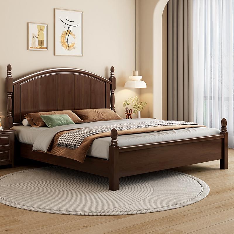 美式实木床1.8米欧式床双人床现代简约轻奢公主床主卧高箱床家具