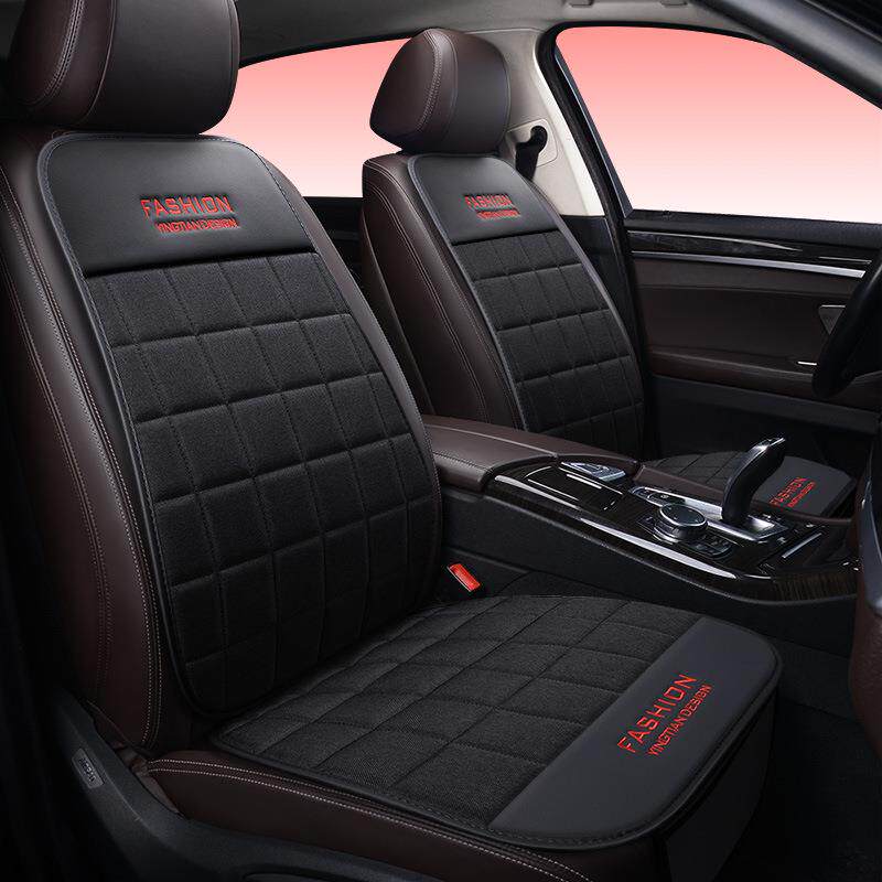 四季通用免绑座垫新款无靠背汽车坐垫三件套亚麻坐垫小三件62