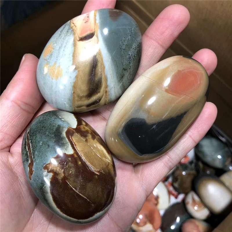 天然原石海洋石把玩水晶碎石手把件裸石矿标摆件口袋石