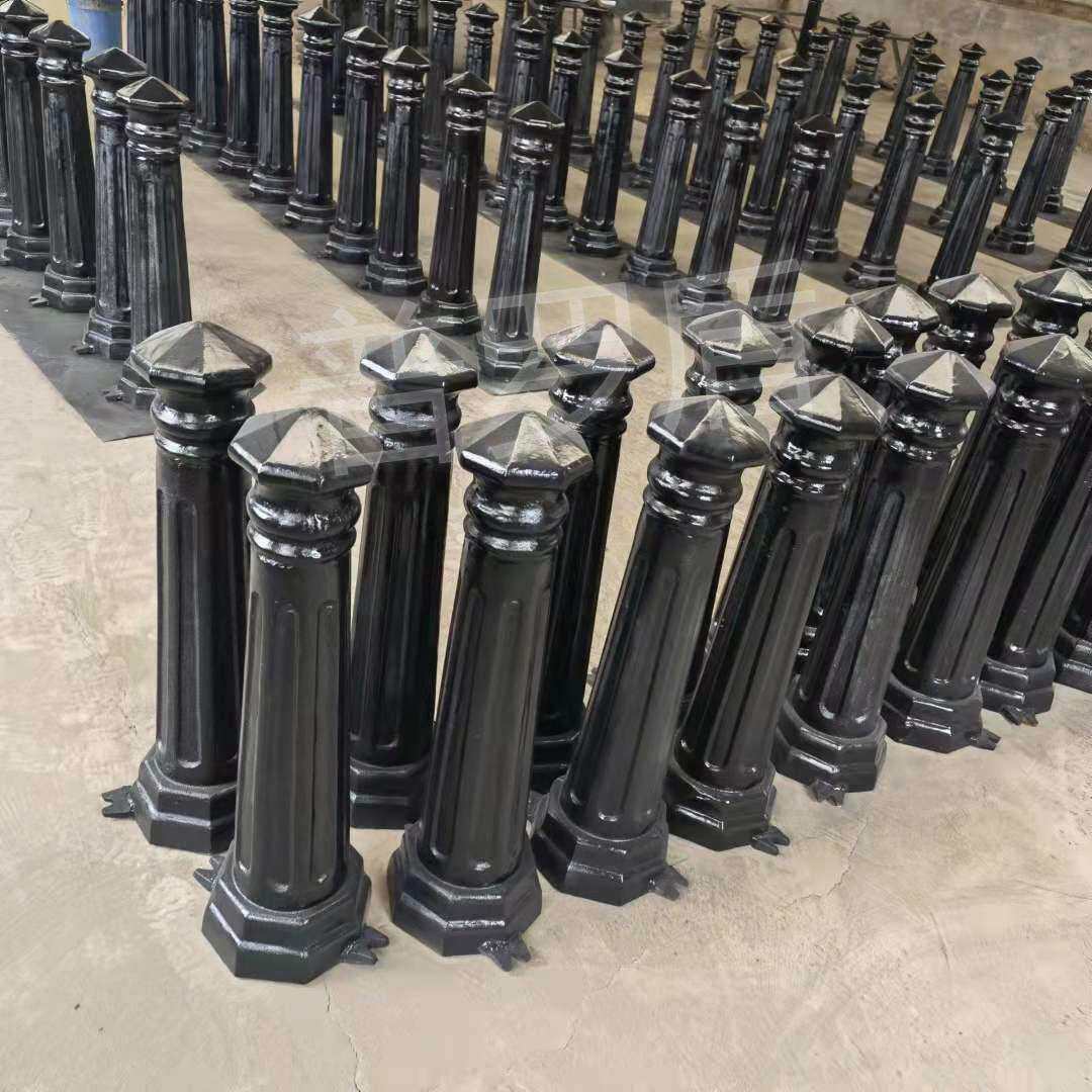 深圳铸铁罗马立柱止车柱广场警示柱道路防撞柱河道铁链防护栏