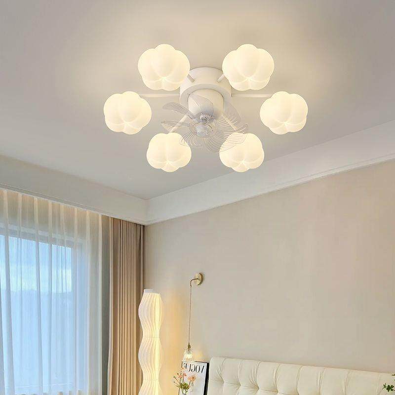 新款摇头风扇灯吸顶灯奶油简约卧室现代温馨书房灯具厂供应链