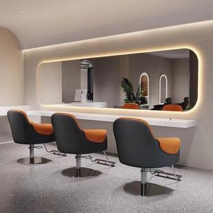 美发镜台带灯理发店镜子发廊专用一整套烫染剪发横挂壁挂大通镜