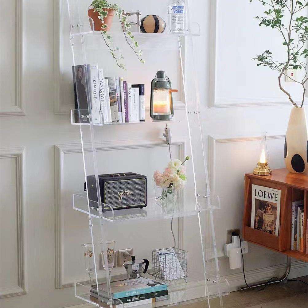 亚克力靠墙书架卧室多层展示架创意陈列架落地透明花架浴室置新品