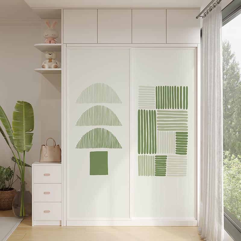 自粘门贴膜装饰推拉门衣橱柜门玻璃门移门贴纸翻新改色遮丑壁纸