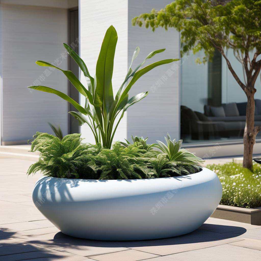 创意玻璃钢花盆组合户外广场商业街落地种植花器商场美陈艺术花箱