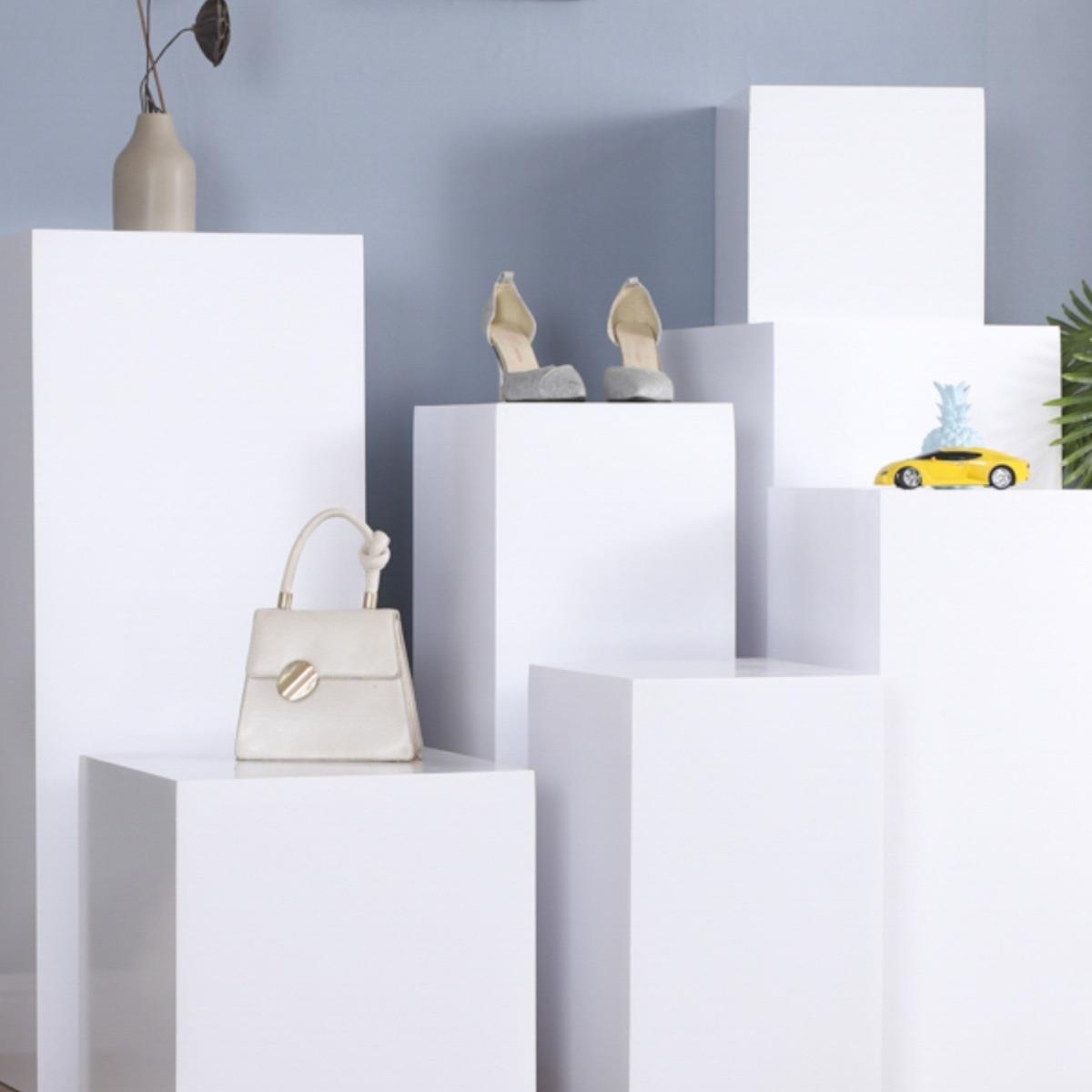 定制哑光立方体方形展台白色展示台产品摆件地台橱窗模特增高底