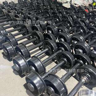 300轨距矿车轮对铸钢铸铁矿车轮平板车轨道轮实心耐磨尺寸可来图