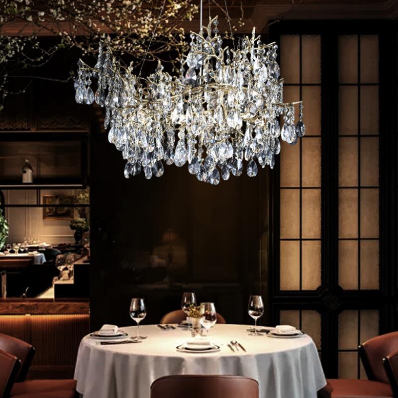 现代简约铝材水晶吊灯客厅餐厅卧室别墅创意个性大气装饰灯具