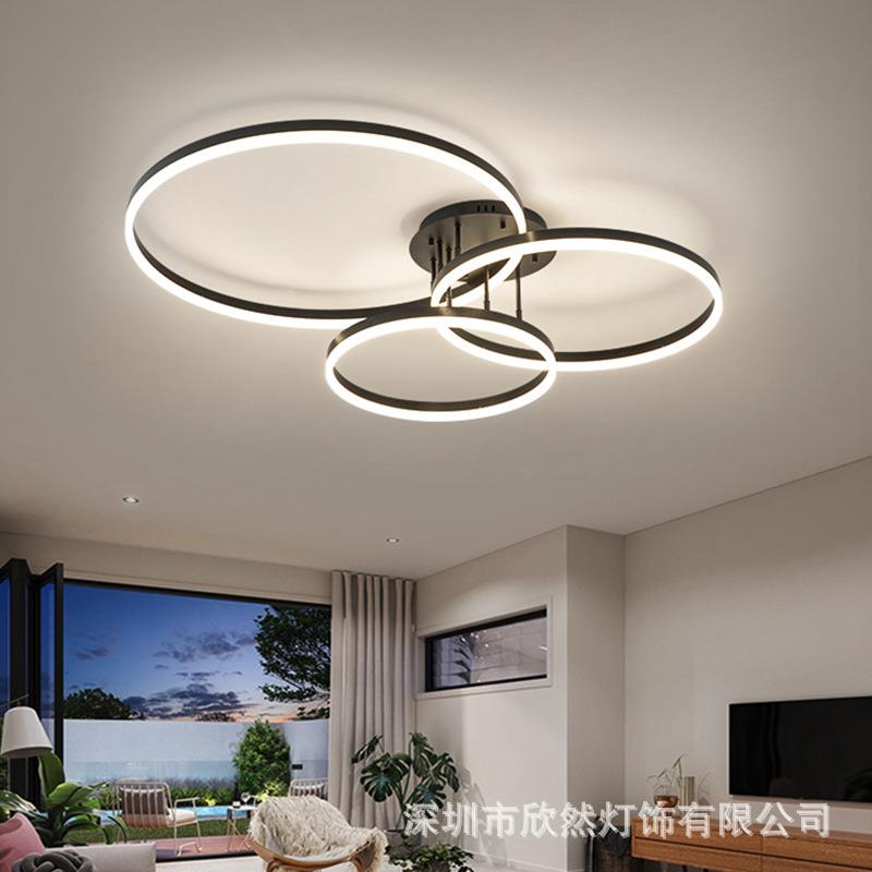 客厅灯房间灯吸顶圆圈环形现代简约创意个性LED2024新款中山灯具