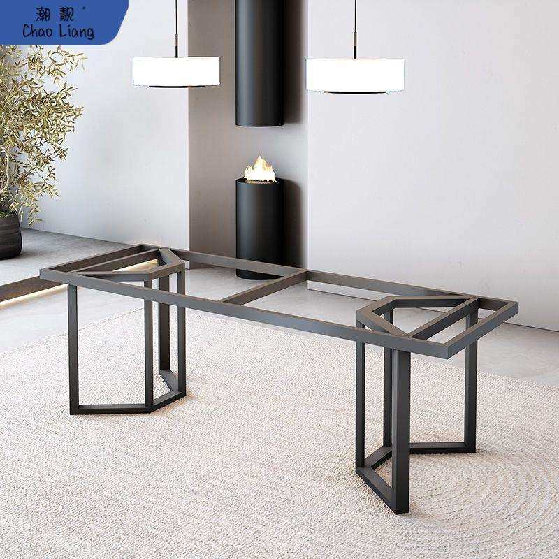 桌脚支架大理石岩板桌架铁艺餐桌脚办公桌子腿简约长方形桌架金色