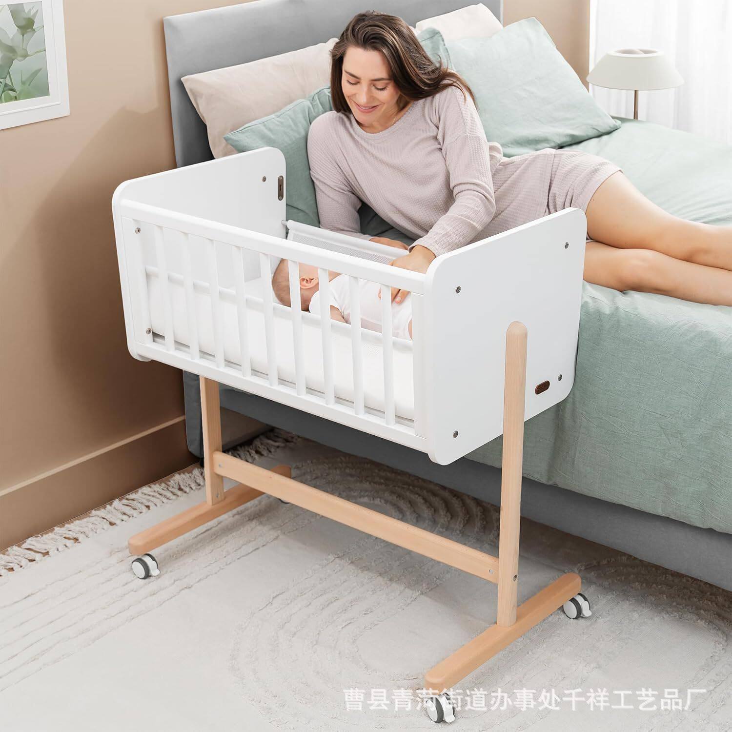 木制床边摇篮婴儿床宝宝床头摇篮可移动新生儿陪睡床卧室婴儿用品