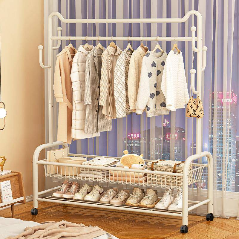挂衣架落地卧室可移动阳台家用衣帽架房间收纳置物架子晾衣杆神器