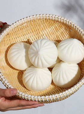 竹编制品圆簸箕洗菜竹篮子干果零食收纳小箩筐家用农家水果馒头筐