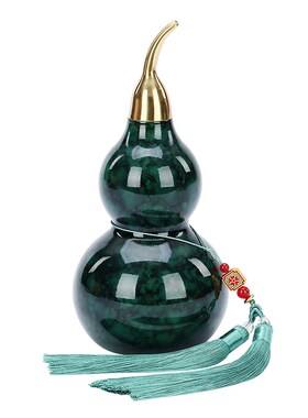 黄铜开口葫芦摆件车载家居挂件新中式客厅办公室装饰品乔迁礼品