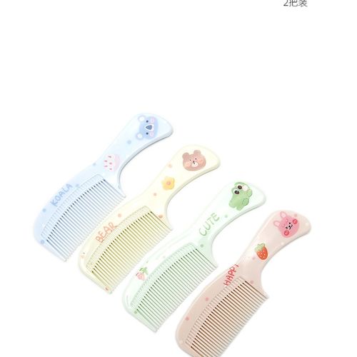 2把装 宝宝卡通水果塑料梳子学生平梳挑梳儿童扎头发小巧易携带