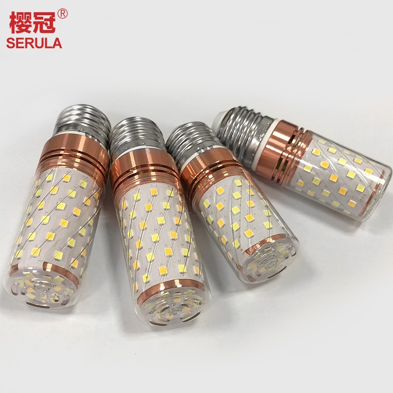 LED灯泡无频闪节能12W玉米灯16W三色变光灯泡大小螺口灯具光源E27