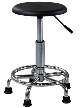 太孚 车间带脚踏升降工作凳 流水线金属作业凳 带脚垫黑色圆凳