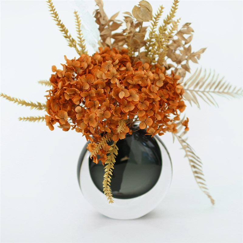 轻奢风格软装售楼处样板间茶几洽谈桌假花高档干花艺饰品花束摆件