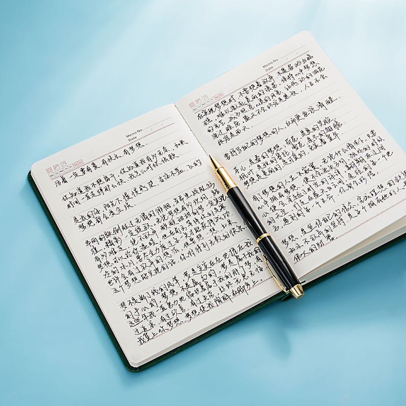 天色  软皮面A5励志记事本计划表日程本办公会议商务笔记本日记本