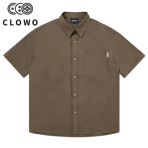 CLOWO宽松工装纯棉长袖衬衫外套