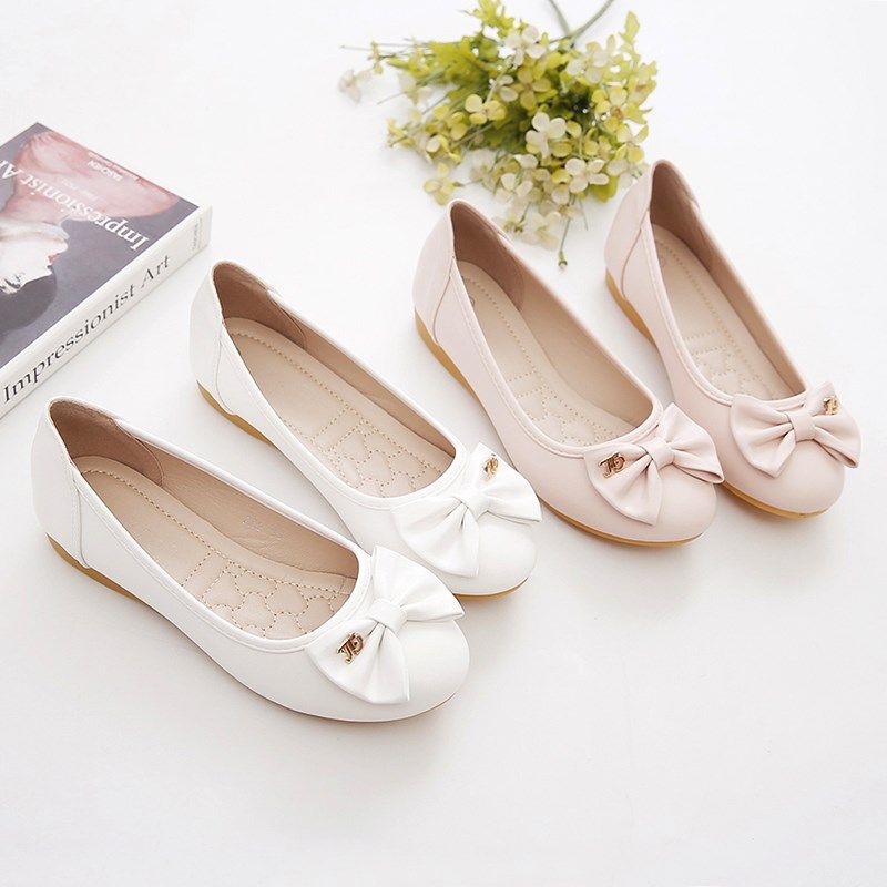 豆豆鞋女2025年新款春秋百搭妈妈鞋子浅口N平底鞋软皮软底防滑单,女鞋,浅口单鞋,淘宝优惠券,粉丝福利购,淘宝优惠卷