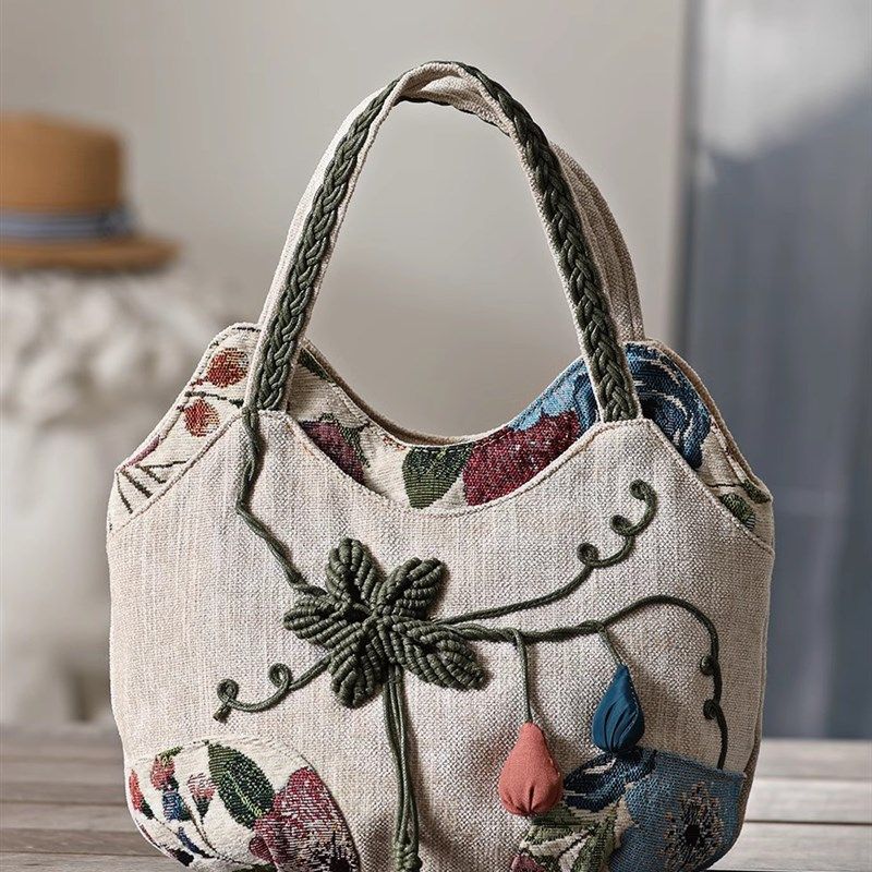 民族风特色帆布包手工编织气质布包多H层休闲手拿袋女士手拎手提,箱包皮具/热销女包/男包,通用款女包,淘宝优惠券,粉丝福利购,淘宝优惠卷