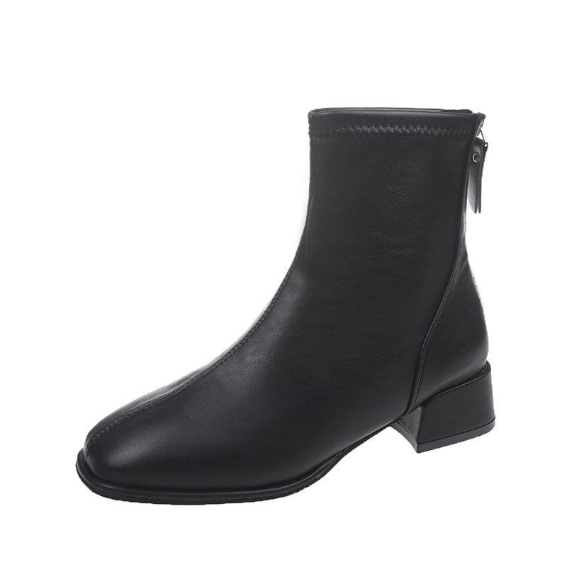 大码女鞋41一43脚宽胖s妹妹马丁靴40百搭粗跟42后拉链方头瘦瘦短,女鞋,马丁靴,淘宝优惠券,粉丝福利购,淘宝优惠卷