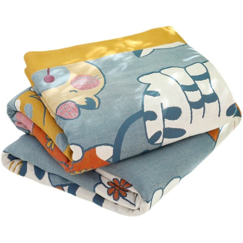 五层彩棉纱布盖毯毛p巾被毯午睡毯空调被夏凉被铺盖两用可机洗,床上用品,休闲毯/毛毯/绒毯,淘宝优惠券,粉丝福利购,淘宝优惠卷