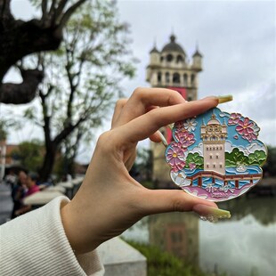 赤坎古镇碉楼骑楼开平江门华侨古街文创荣安楼冰箱贴旅游纪念品