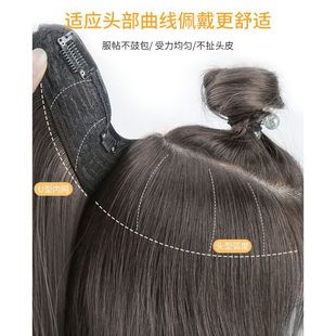 假发片一片式真发发片全真人发无痕隐形增发量蓬松接发微卷女长发