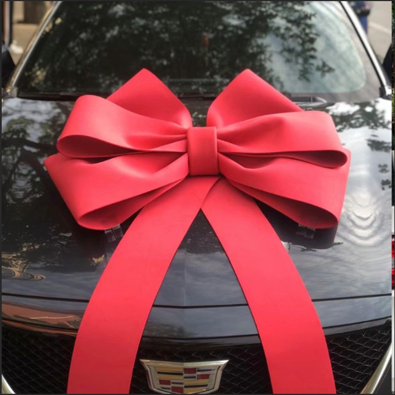 婚车花车装饰网红超大蝴蝶结4S店车展美容店展厅新车交车仪式布置