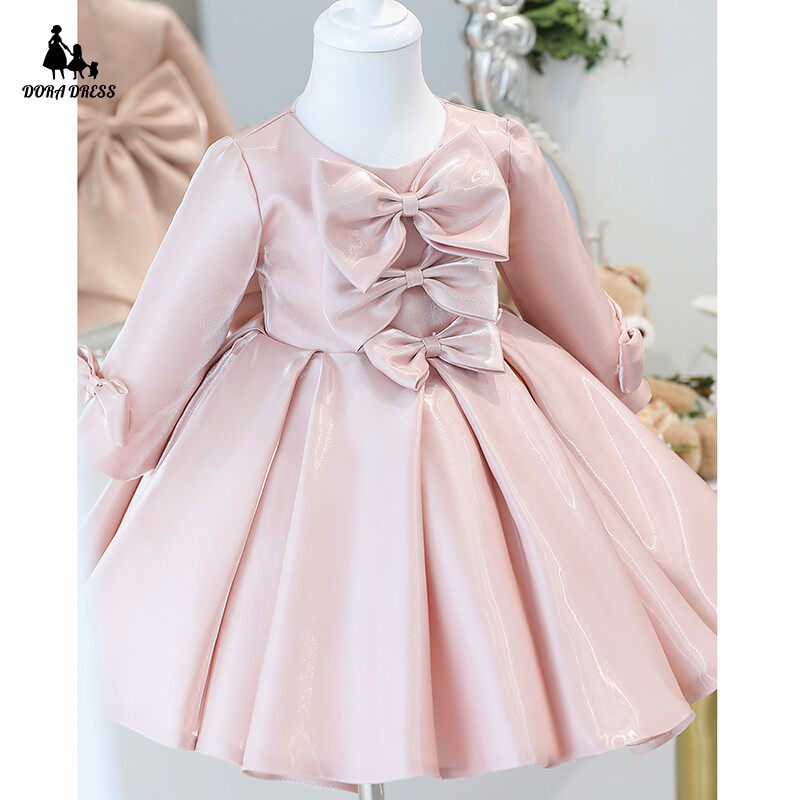 儿童礼服公主裙周岁礼服女宝宝长袖钢琴演奏礼服女童生日礼裙秋冬