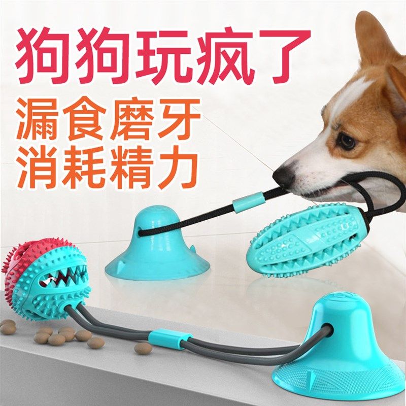 狗狗玩具吸盘拉力耐咬磨牙解闷自嗨神器消耗体力小型犬大型犬玩具
