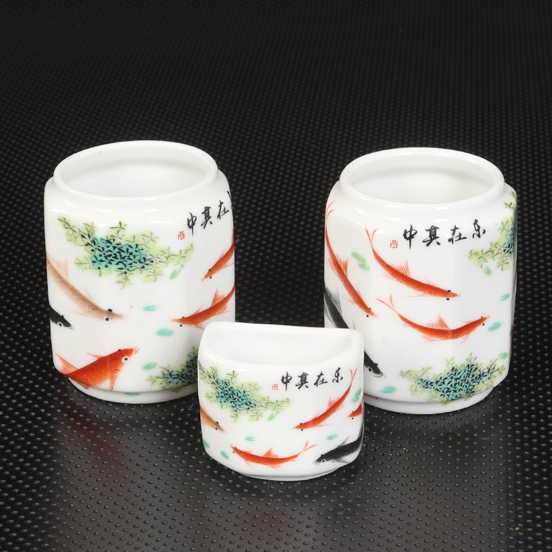 鸟碗八哥鹩哥鸟食杯陶瓷画眉鸟食罐八角杯水缸盒槽鸟笼杯配件包邮