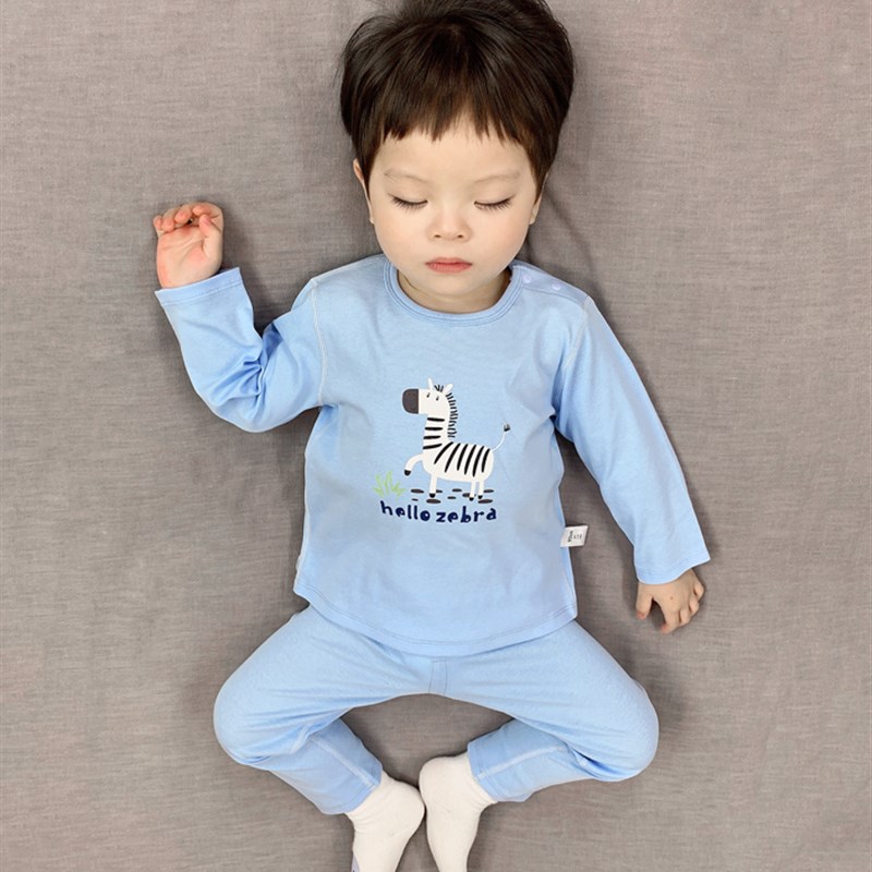 宝宝秋衣秋裤薄款莱卡棉儿童内衣裤打底空调服婴幼儿无骨秋衣套装