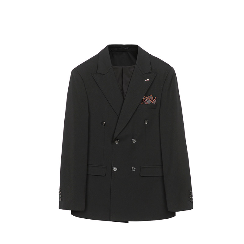 2023秋季英伦风双排扣西装男套装休闲商务正装高级感新郎结婚礼服