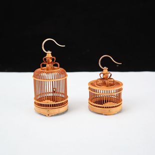 螽斯笼扎嘴蟋蟀蚂蚱蛐蛐鸟笼斑竹小型梅妃竹纯手工竹圆笼鸣虫蟋蟀