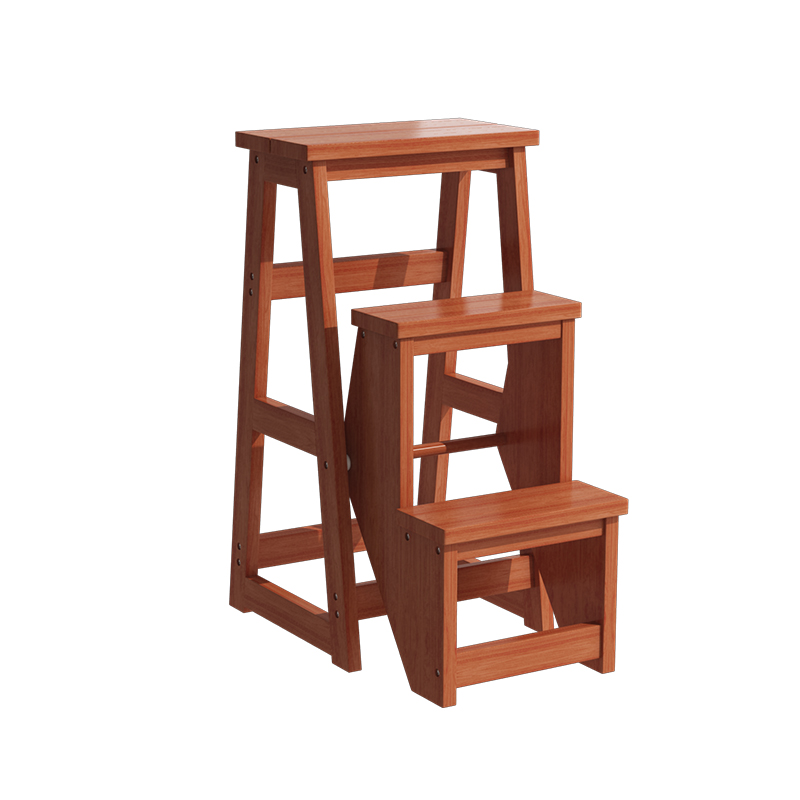 梯子家用加厚折叠多功能梯子室内实木楼梯移动简易登高梯三步梯